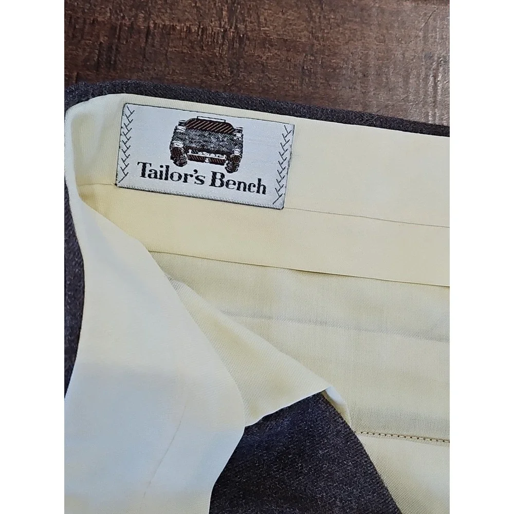 Vintage 1970s Mens TAILOR'S BENCH Dress Pants Disco Mode Wool 34×34 Preppy!